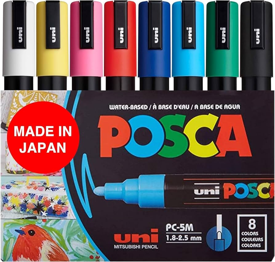 POSCA 8-Color Paint Marker Set, PC-5M Medium | Amazon (US)