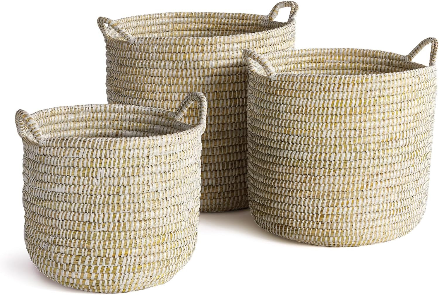 Napa Home & Garden RIVERGRASS Hand-Woven Round Baskets with Handles Set of 3 - Natural Sustainabl... | Amazon (US)