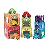 Melissa & Doug Nesting and Sorting Garages and Cars With 7 Graduated Garages and 7 Stackable Wooden  | Amazon (US)
