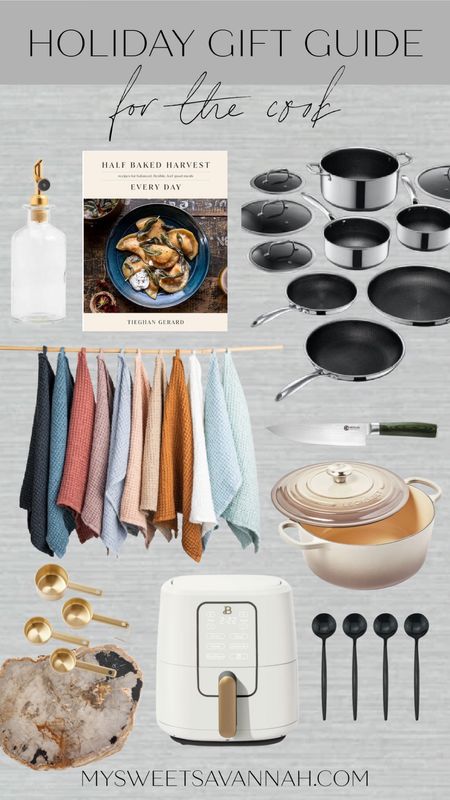 Holiday gift guide for the cool. 
Le creuset
Hexclad pots and pans and knives 
Etsy 
Dish towels 
Oil bottle
Gold 
Petrified wood charcuterie board 
Coffee spoons 
Air fryer 

Gift guide 2023 
Holiday 
Christmas 

#LTKHoliday #LTKhome #LTKGiftGuide