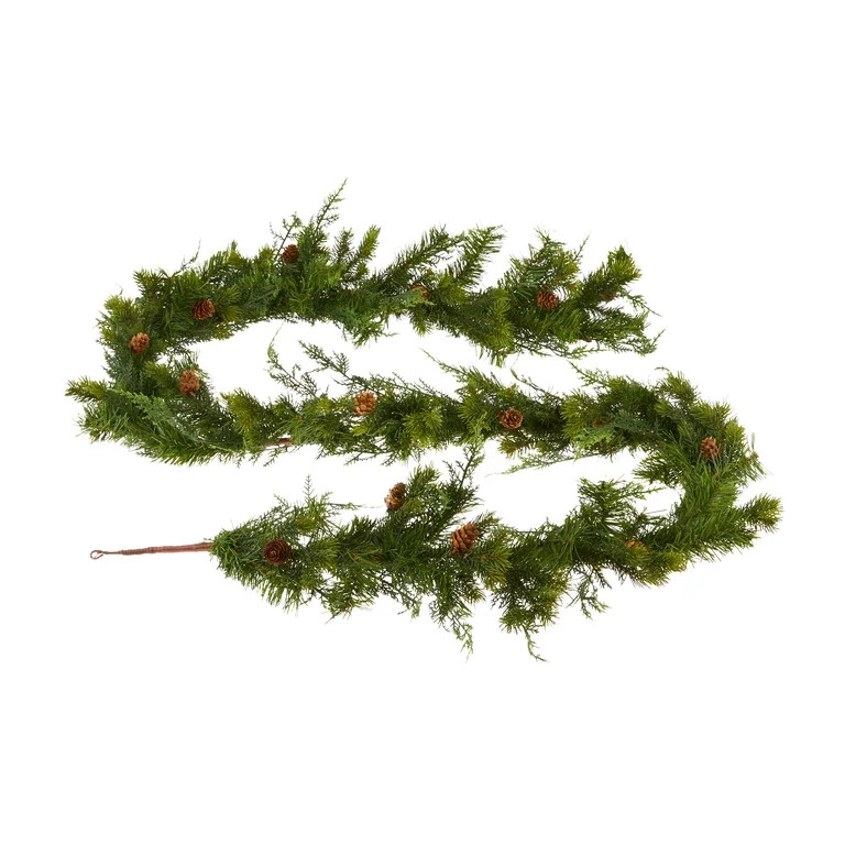 Unlit Sonoma Cypress Evergreen Artificial Christmas Garland, Green, 9 ft, by Holiday Time | Walmart (US)
