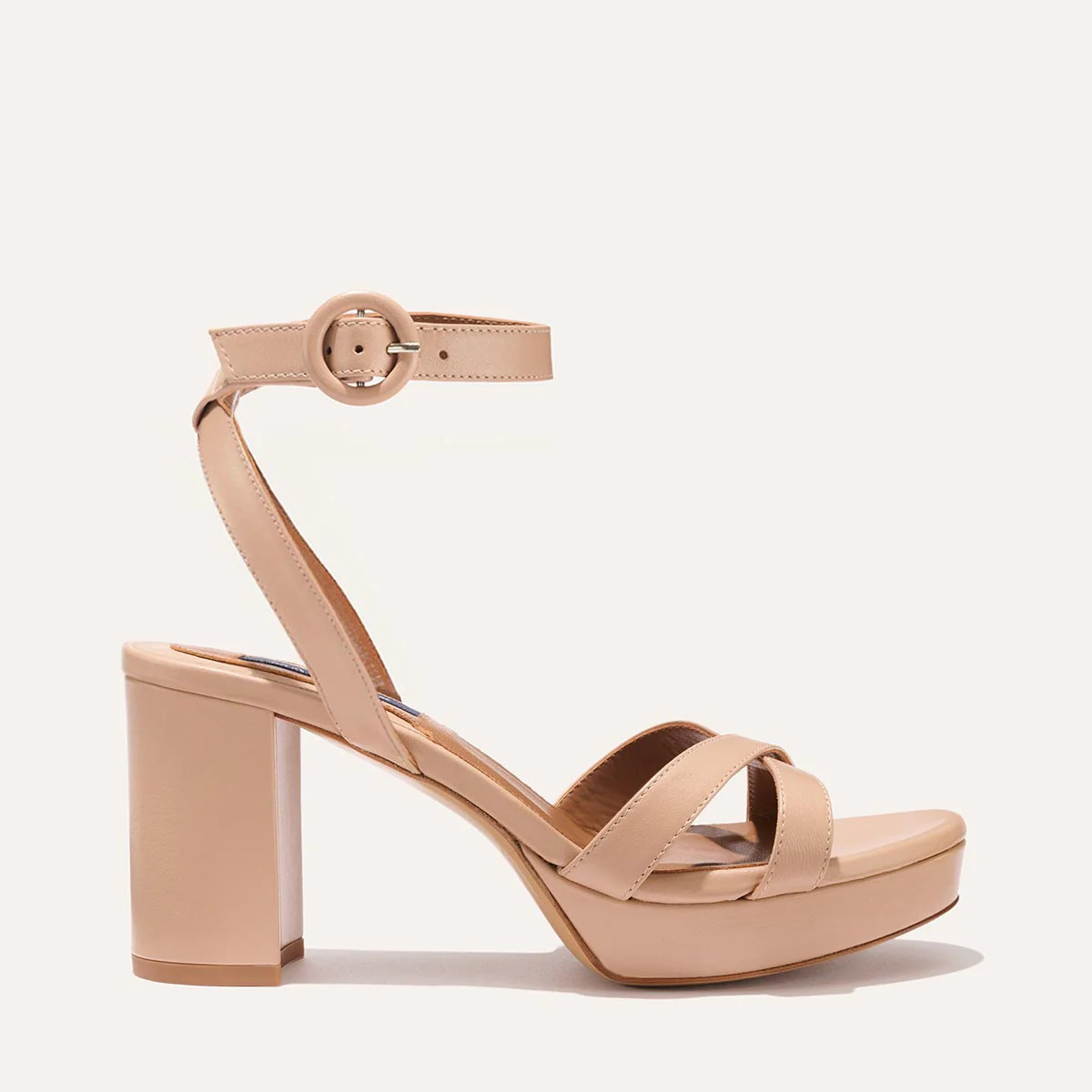 The Platform Sandal - Rose Nappa | Margaux