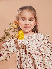 SHEIN Toddler Girls Ditsy Floral Lantern Sleeve Ruffle Trim Dress
   SKU: sk2106198844414301     ... | SHEIN