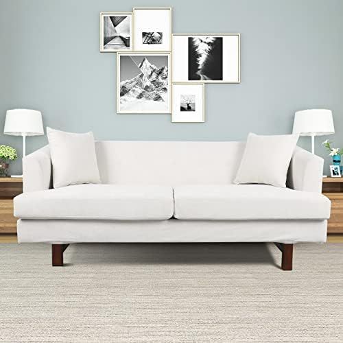 Large Tufted Couch, 72-inch Modern Linen Sleeper Sofa, Comfy Upholstered Loveseat Sofa with Thick Cu | Amazon (US)