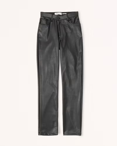 Women's Criss-Cross Waistband Vegan Leather 90s Straight Pants | Women's Up To 50% Off Select Sty... | Abercrombie & Fitch (US)