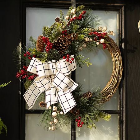 Add a sweet element to your Christmas decor! This Plaid Berry Bow Wreath features an adorably chic design that’ll look great for the holiday season and beyond! I also linked a bunch of other great holiday wreaths! 

#LTKSeasonal #LTKsalealert #LTKHoliday