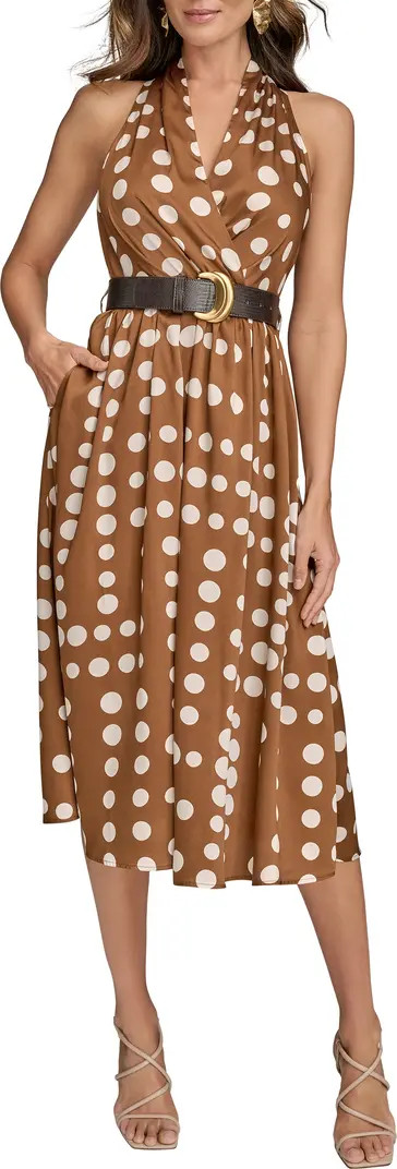 Donna Karan New York Polka Dot Belted Midi Dress | Nordstrom | Nordstrom