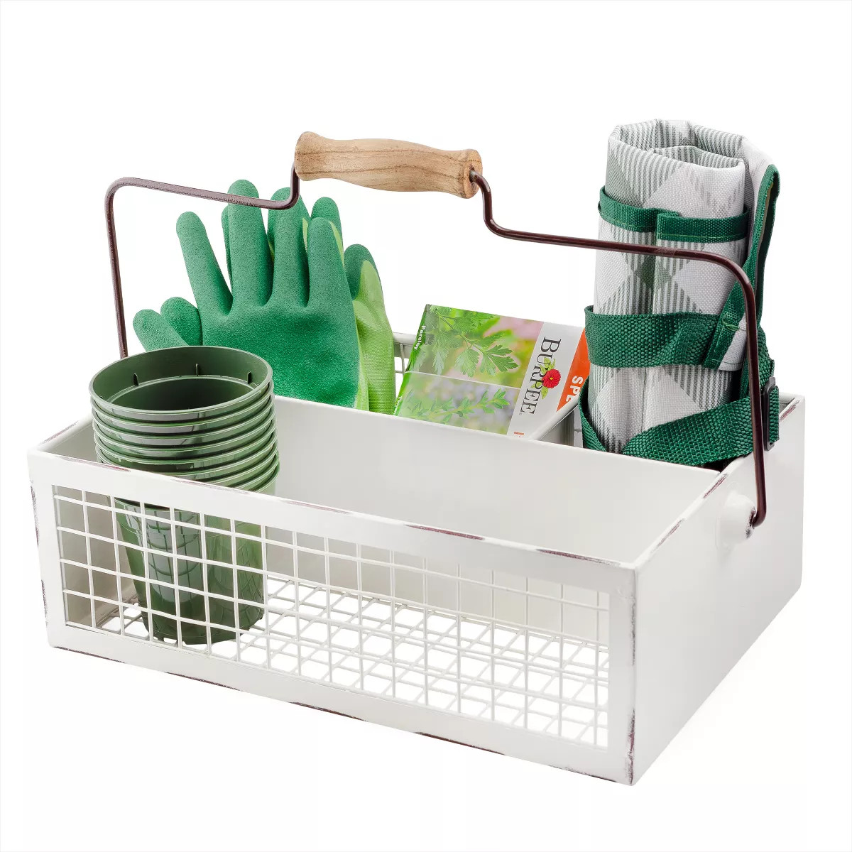 Esterno Enamelware White Gardening Trug; Vintage Farmhouse Style 3-Section Garden Hod | Target