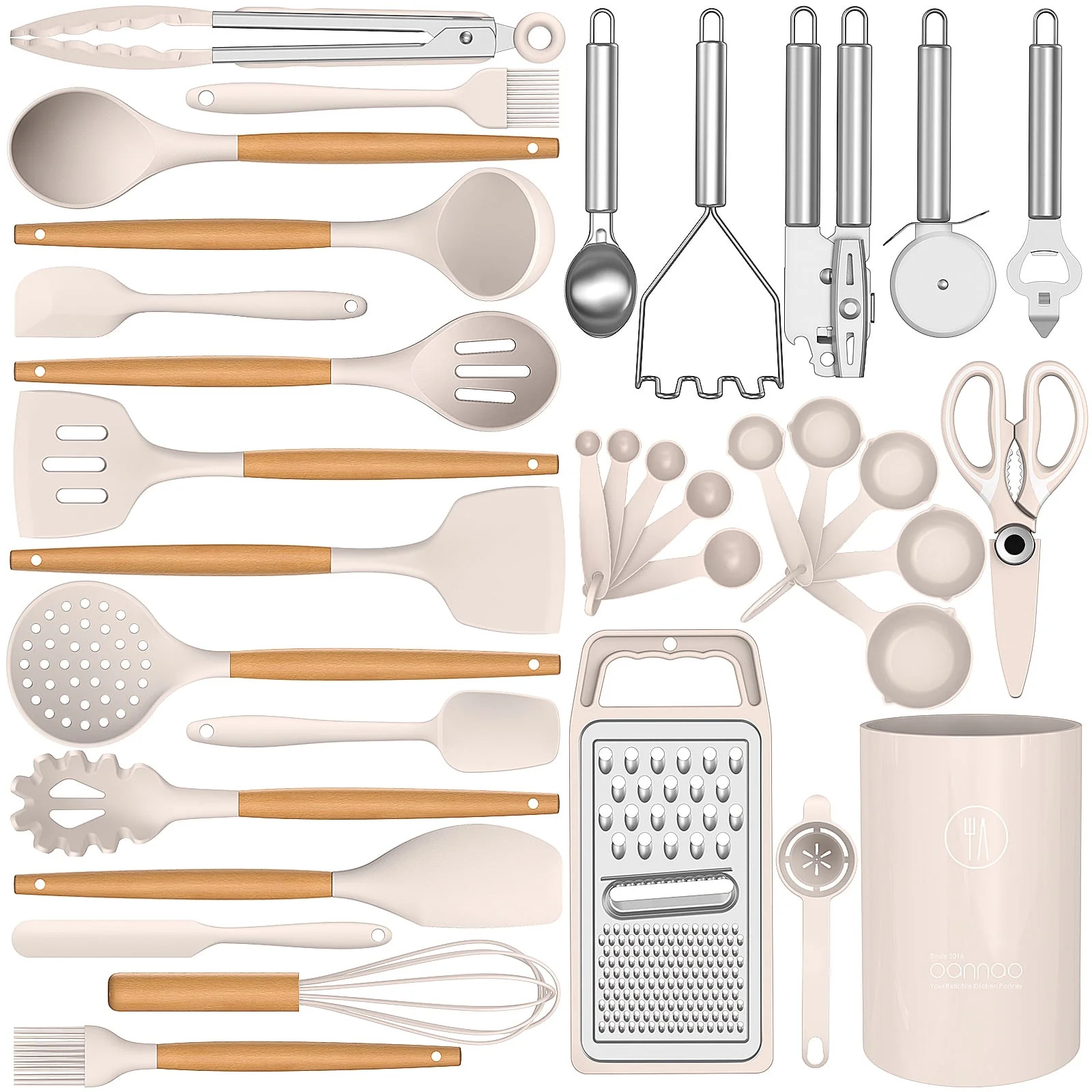 35 Silicone Cooking Utensils Set - 446°F Heat Resistant Silicone Kitchen Utensils for Cooking, K... | Walmart (US)