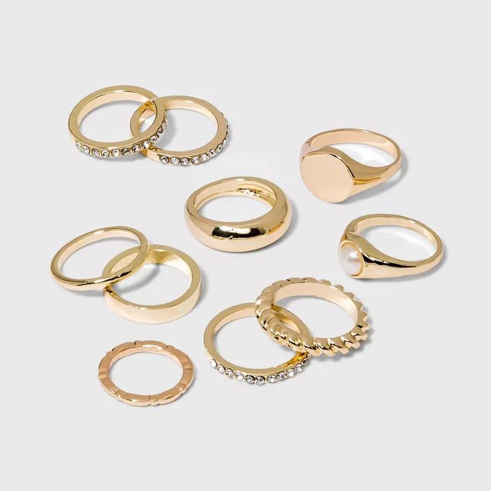 Signent Ring Set 10pc - Wild Fable™ Gold | Target