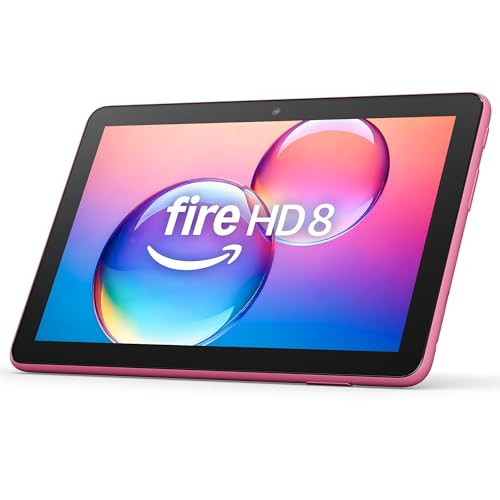 Amazon Fire HD 8 tablet (newest model), 8” HD Display, 3GB memory, 32GB, designed for portable entertainment, Hibiscus | Amazon (US)