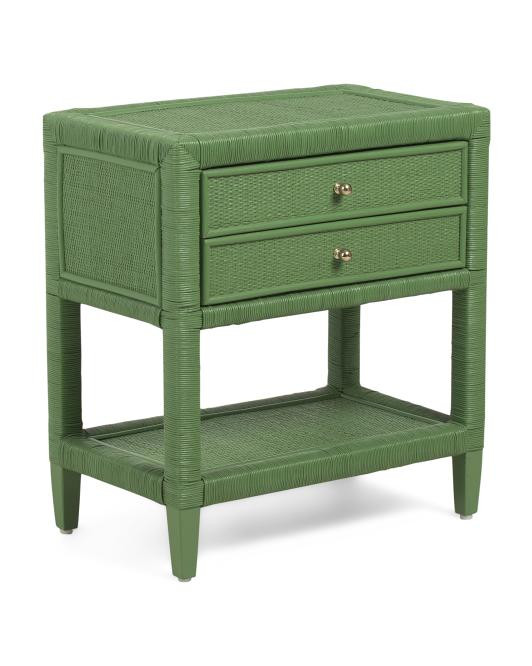 24x14x26 2 Drawer Rattan Accent Table | TJ Maxx