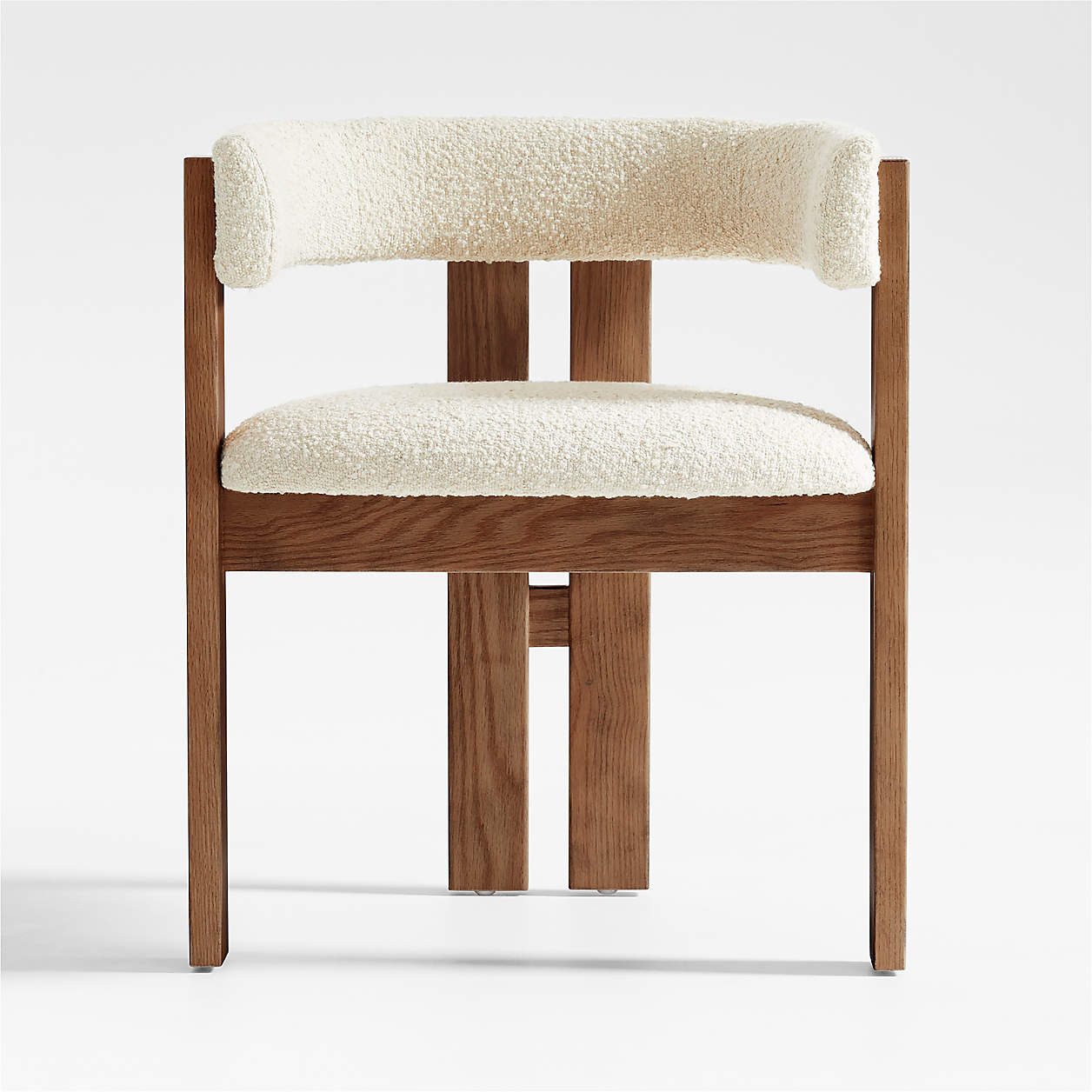 Ceremonie Natural Boucle Dining Armchair by Athena Calderone + Reviews | Crate & Barrel | Crate & Barrel