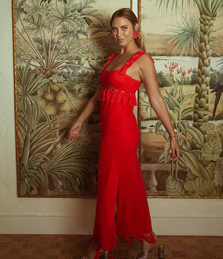 x The Nat Note Cici Tassel Linen Blend Maxi Dress | Dillard's