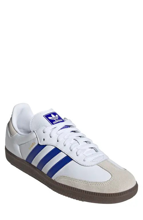 adidas Samba OG Sneaker in White/lucid Blue/gum at Nordstrom, Size 5.5 Women's | Nordstrom