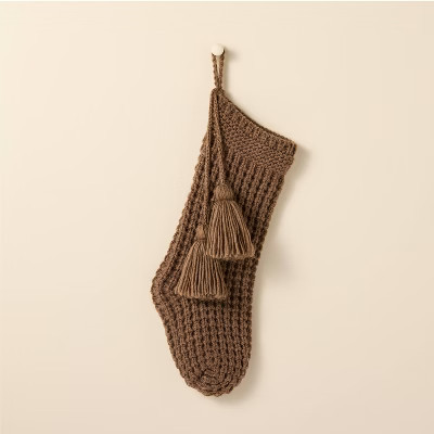20" Waffle Knit Stocking Brown - Hearth & Hand™ with Magnolia | Target