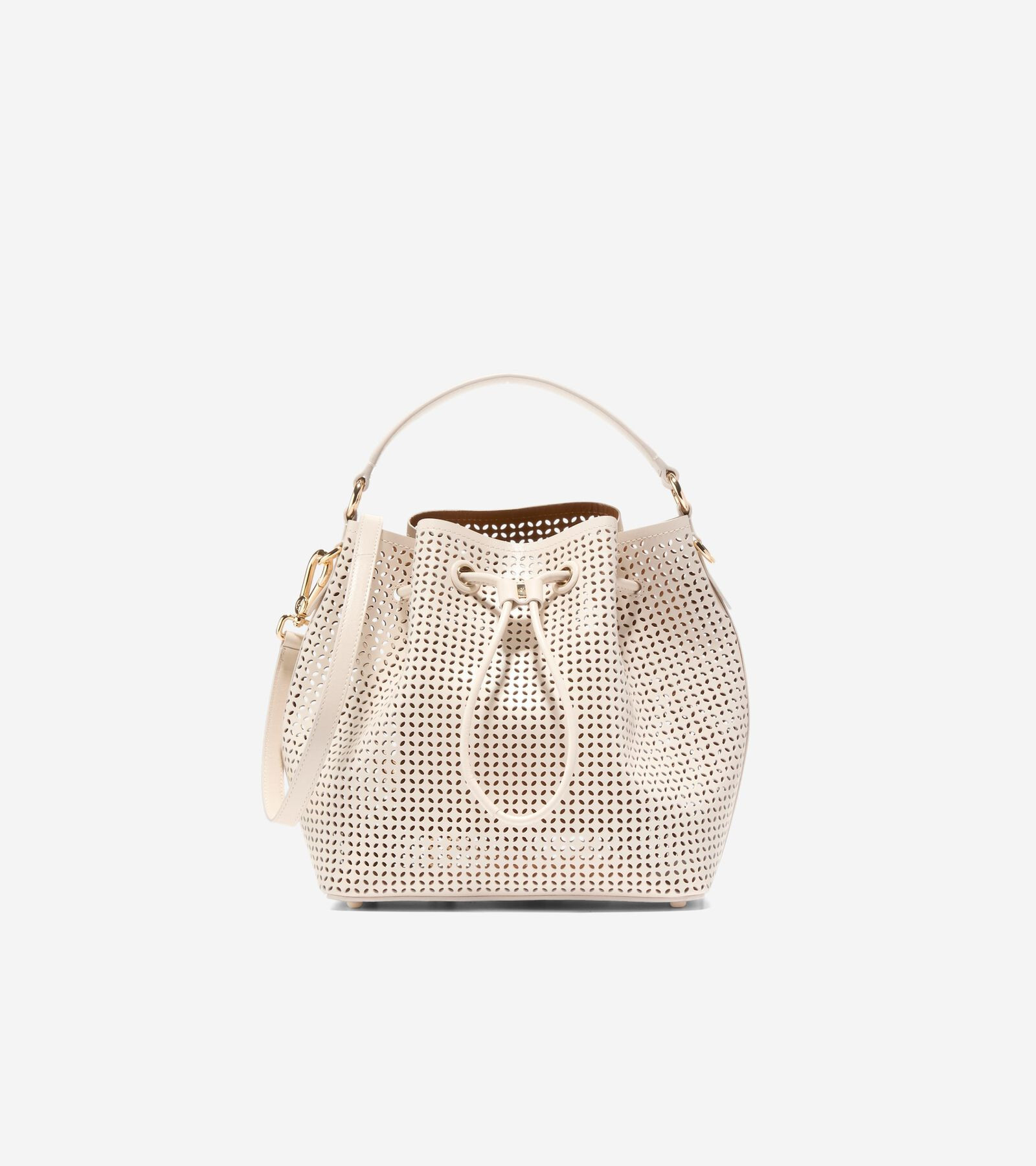 Cole Haan Women's Lidia Leather Bucket Bag - White | Cole Haan (US)
