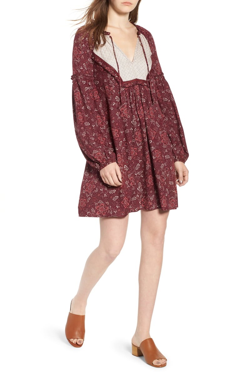Hinge Mix Print Peasant Dress | Nordstrom
