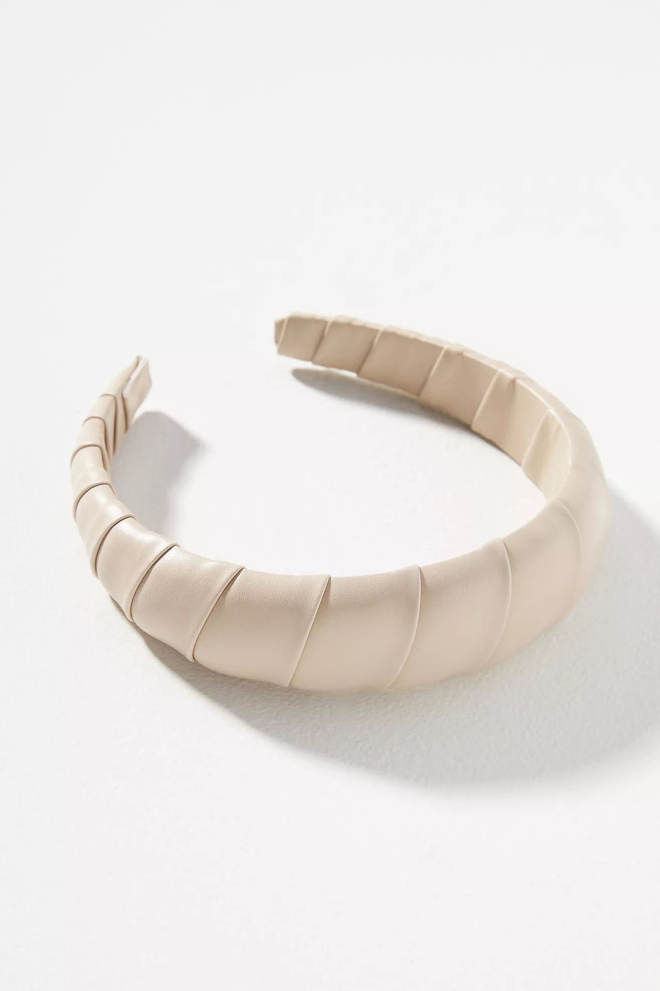 Faux Leather-Wrapped Puffy Headband | Anthropologie (US)