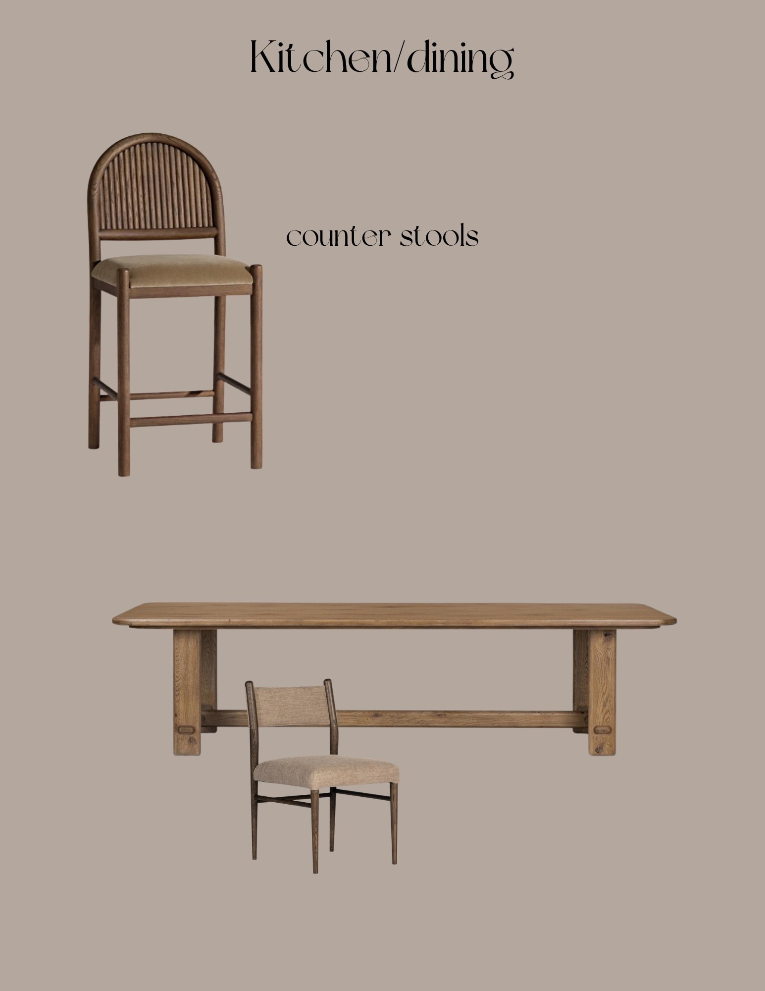 Coordinating kitchen and dining furniture