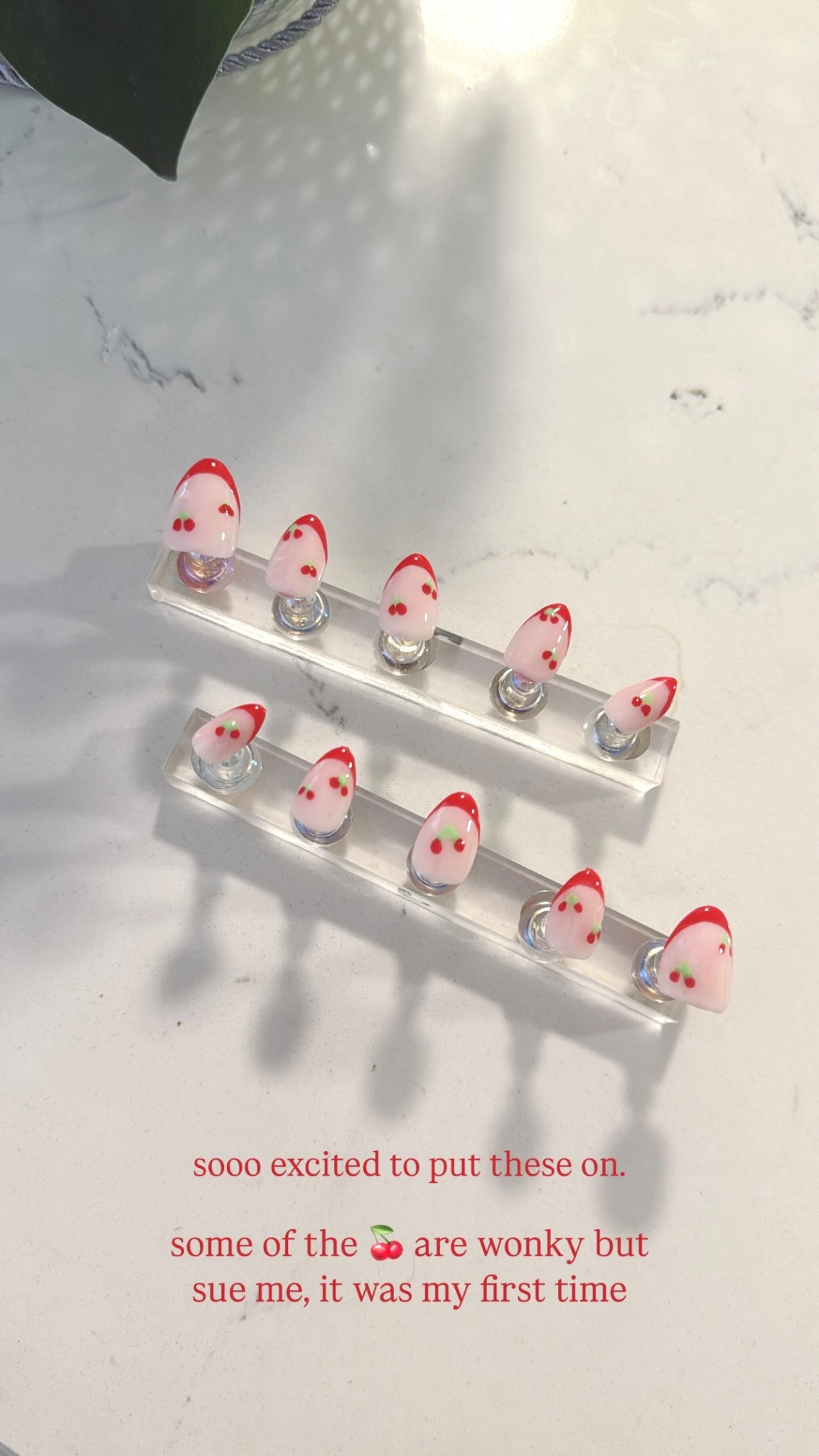 DIY at home press on nails!! I use nails from a gel x kit but then I glue them onto my nails with press-on glue. They last 100x longer, trust me! #pressons #nailkit #gelextensions #athomenails

#LTKBeauty #LTKFindsUnder50 #LTKSummerEdit