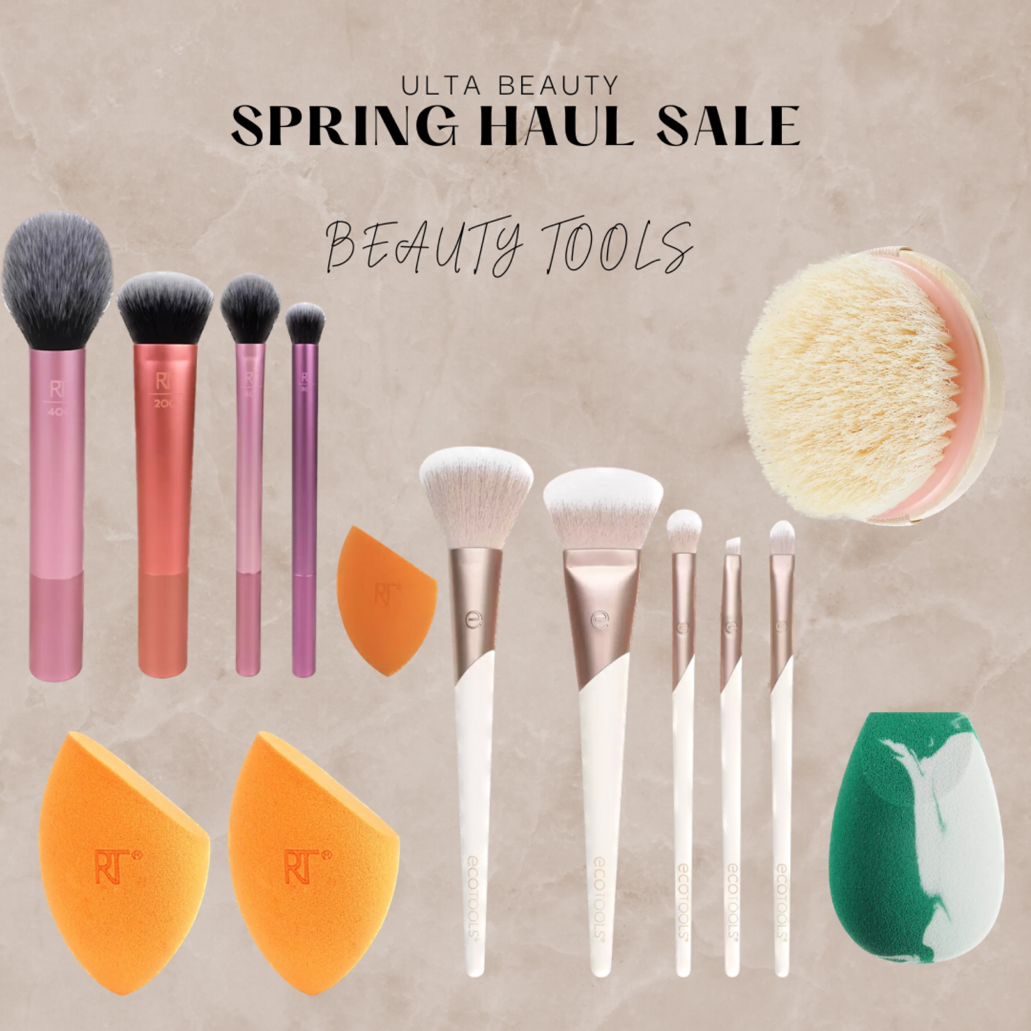 Simple brush sets that are great if you are looking not to spend a lot. A couple of my favorite sponges and the dry brush I have to help with exfoliation and lymphatic flow. 

#LTKsalealert #LTKbeauty #LTKunder50