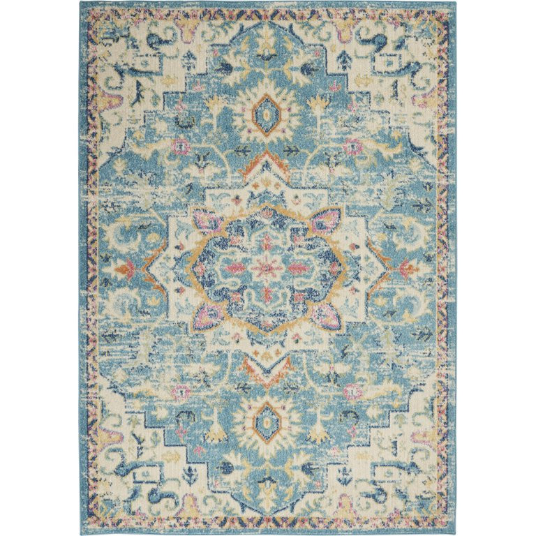 Nourison Passion Bohemian Ivory/Light Blue 6'7" x 9'6" Area Rug, (7x10) | Walmart (US)