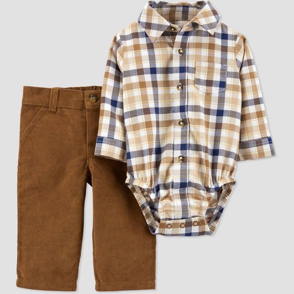Baby Boys' Plaid Top & Bottom Set - Just One You® made by carter's Brown | Target