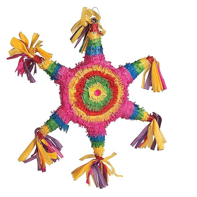 Fun Express - Neon 6 Pointed Star Pinata for Cinco de Mayo - Party Decor - General Decor - Pinata... | Amazon (US)