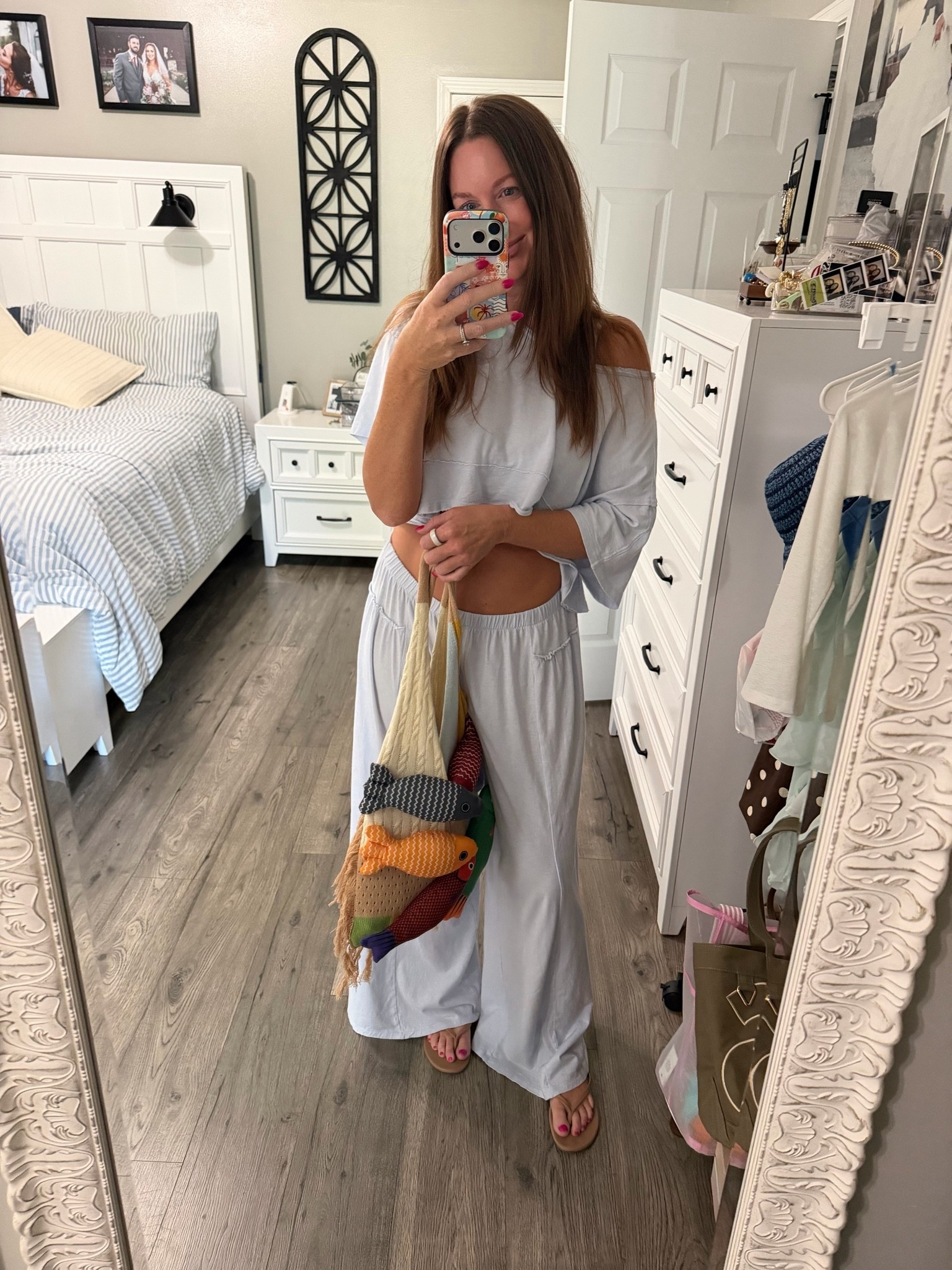 Ready for a 5 hour car ride to the beach for our annual family vacation! 🏖️🐠

Absolutely love this set and have it in 2 other colors and this fish purse is one of my must haves for any trip involving water! 🤩

I have a bralette on underneath and am wearing one of my favorite brand sandals! 

Everything is tagged below. 🔗

I’m 5’7” wearing a medium regular in the bottoms and a small in the top. I can wear a medium too! They are an oversized relaxed fit. I do prefer the medium long in the pants for a longer length in the legs when I wear them high waisted , but these are still perfect! HIGHLY RECOMMEND!

#LTKootd #LTKTravel #LTKgrwm