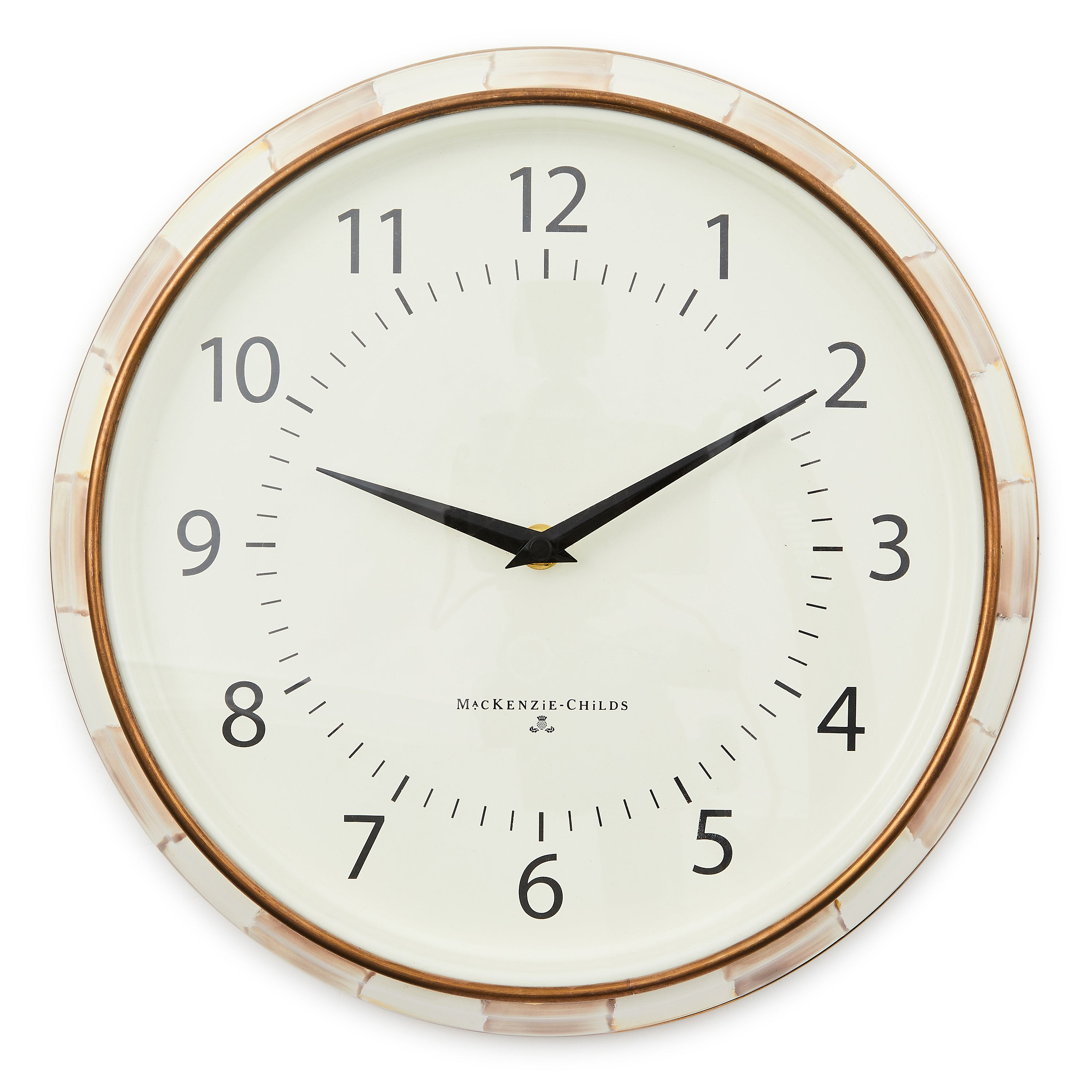 MacKenzie-Childs Mocha Check School Wall Clock | MacKenzie-Childs