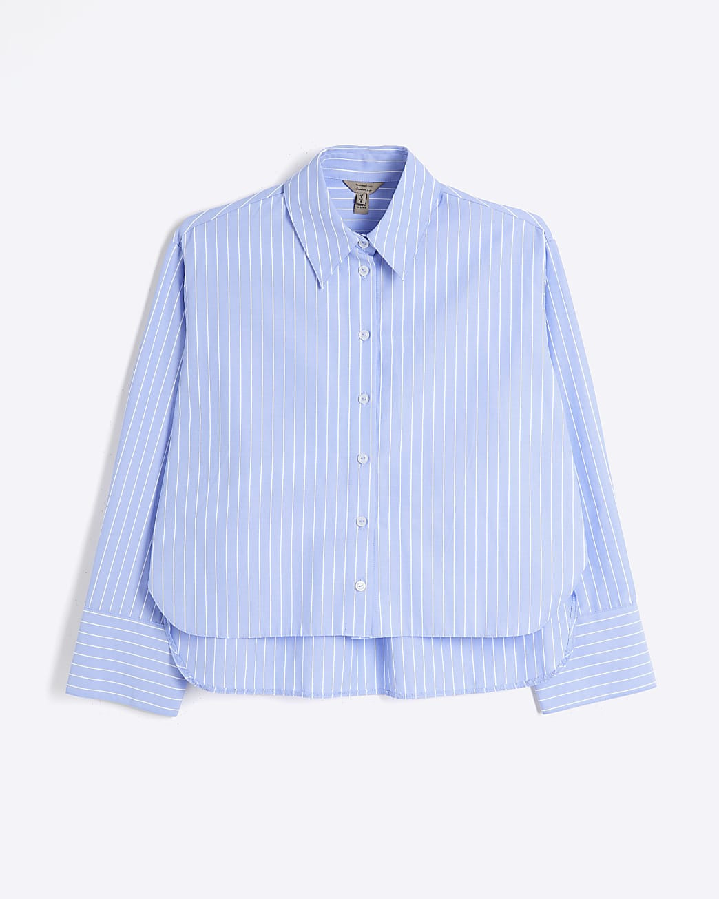 Blue stripe cropped shirt | River Island (UK & IE)
