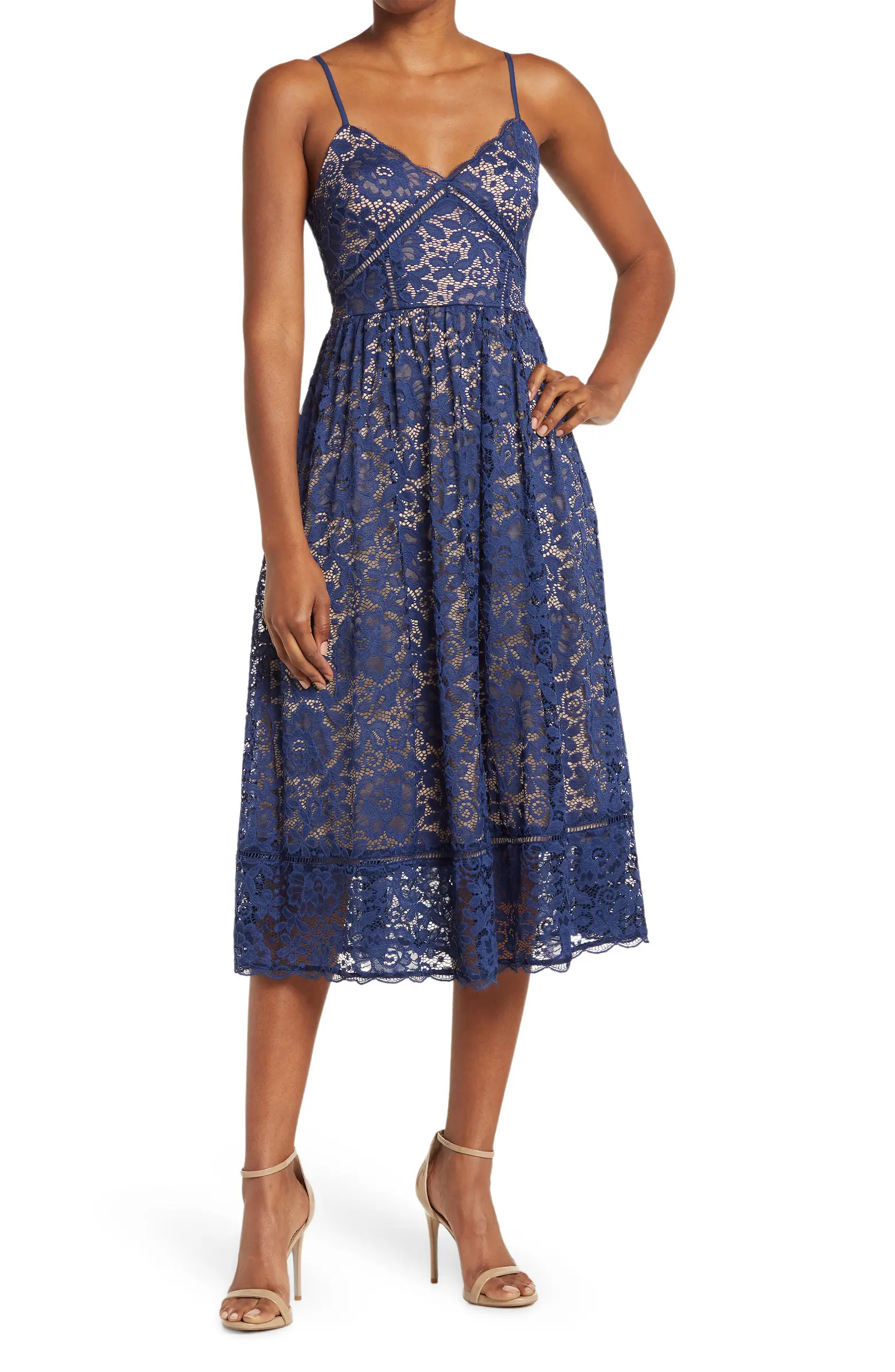 Crochet Stretch Lace Midi Dress | Nordstrom Rack