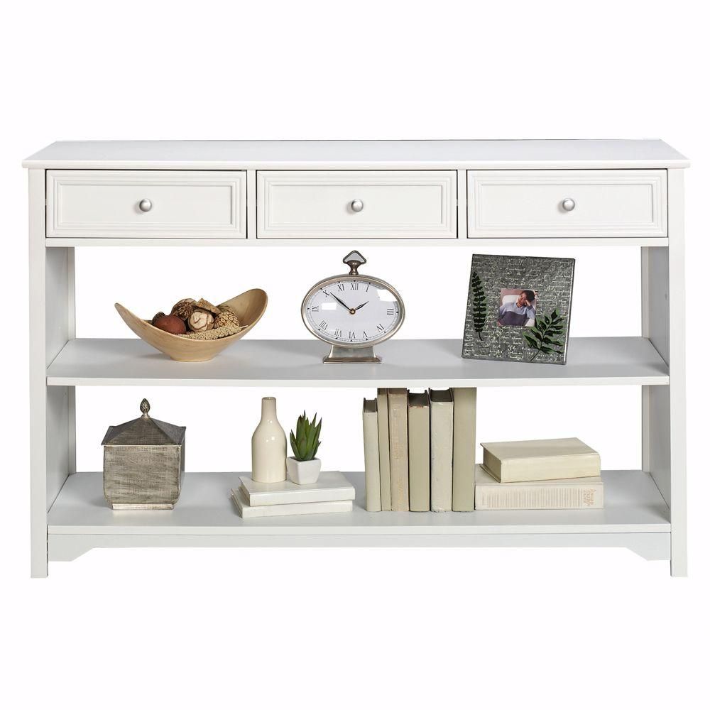 Oxford White Storage Console Table | The Home Depot
