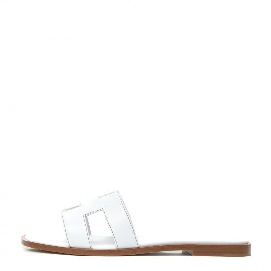 Box Calfskin Oran Sandals 37.5 White | Fashionphile
