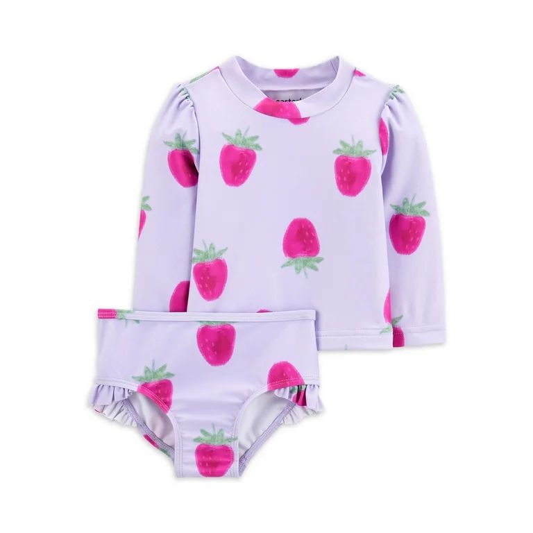Carter's Child of Mine Baby and Toddler Girl Rash Guard Swimsuit Set, Sizes 0/3M-5T | Walmart (US)