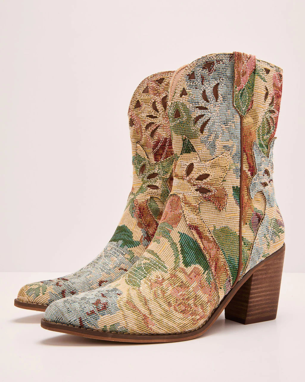 Coralie June Floral Tapestry Western Booties | VICI