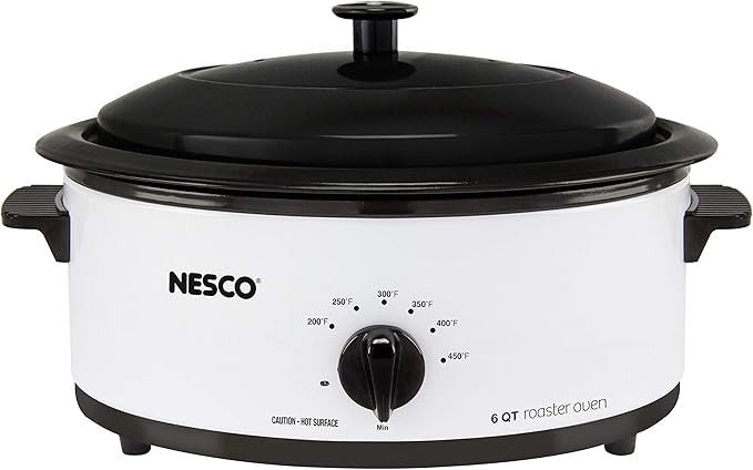 Nesco 4816-14 Porcelain Roaster Oven, 6 quart, White | Amazon (US)