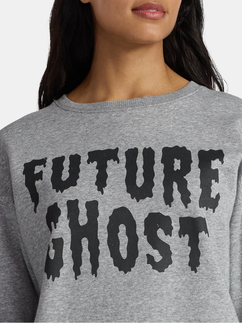 Women's Halloween Future Ghost Graphic Fleece Sweatshirt from Way to Celebrate, Sizes S-XXXL | Walmart (US)