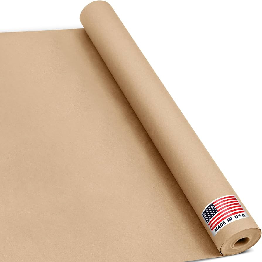 24" x 1200" (100 ft) Natural Kraft Paper Roll     USA Made Non-toxic, Odorless, 100% Recyclable B... | Amazon (US)