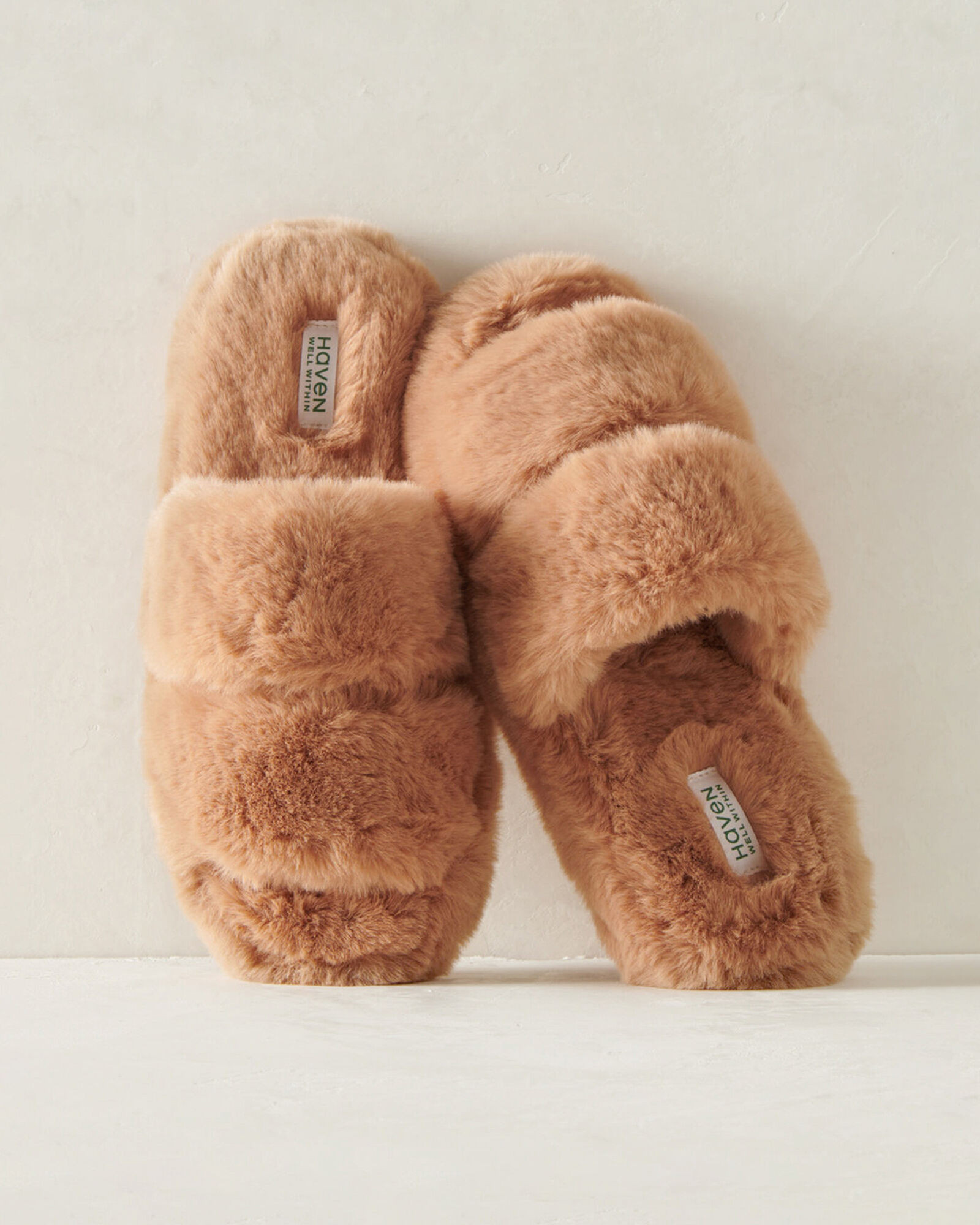 Faux Fur Banded Slippers | Haven Well Within