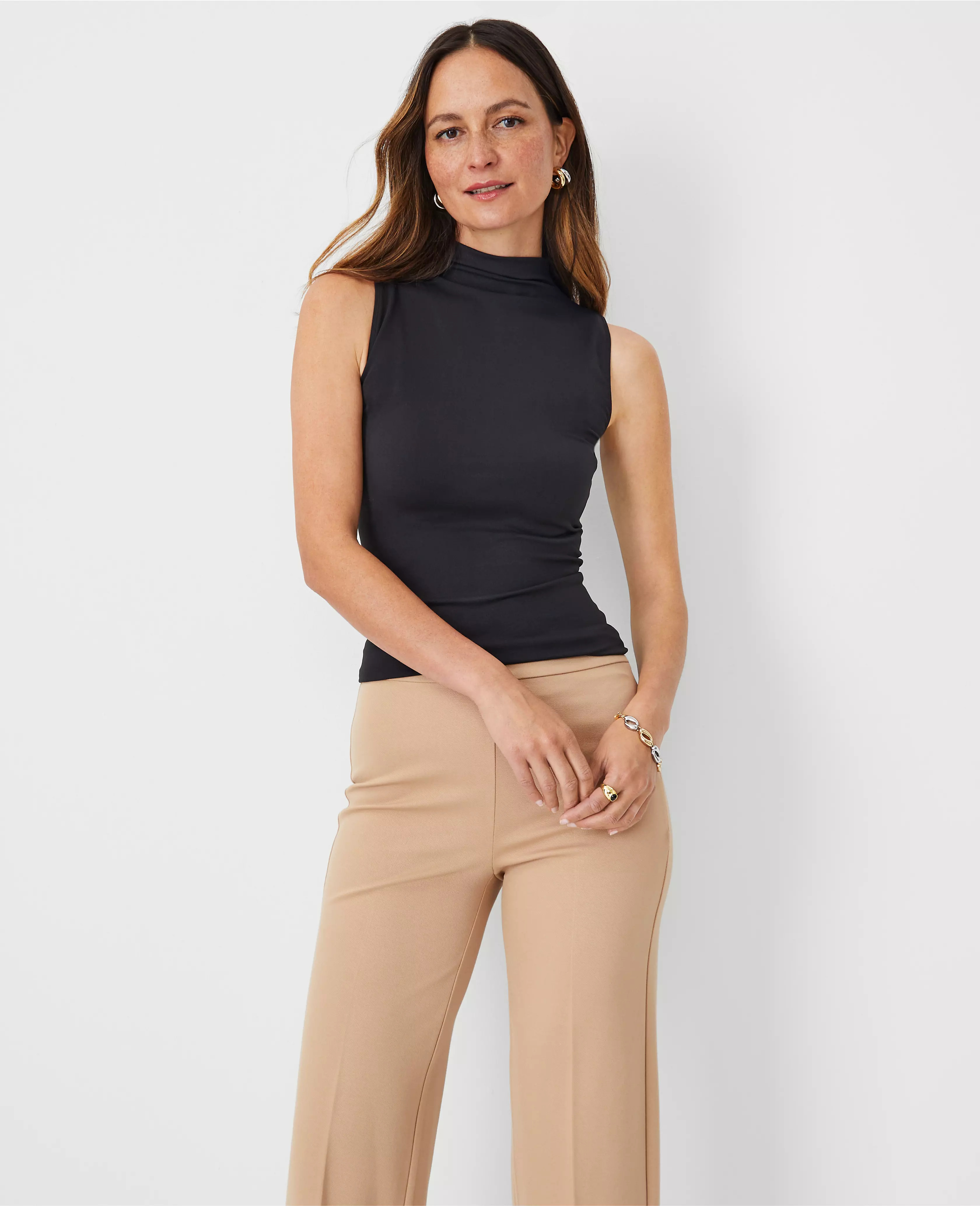 Seamless Sleeveless Mock Neck Top | Ann Taylor (US)