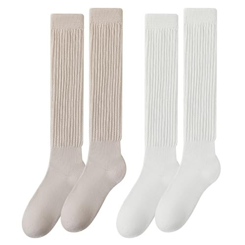 EUPSIIU Women's Knee-High Socks (Cotton, 2 Pairs) | Amazon (UK)