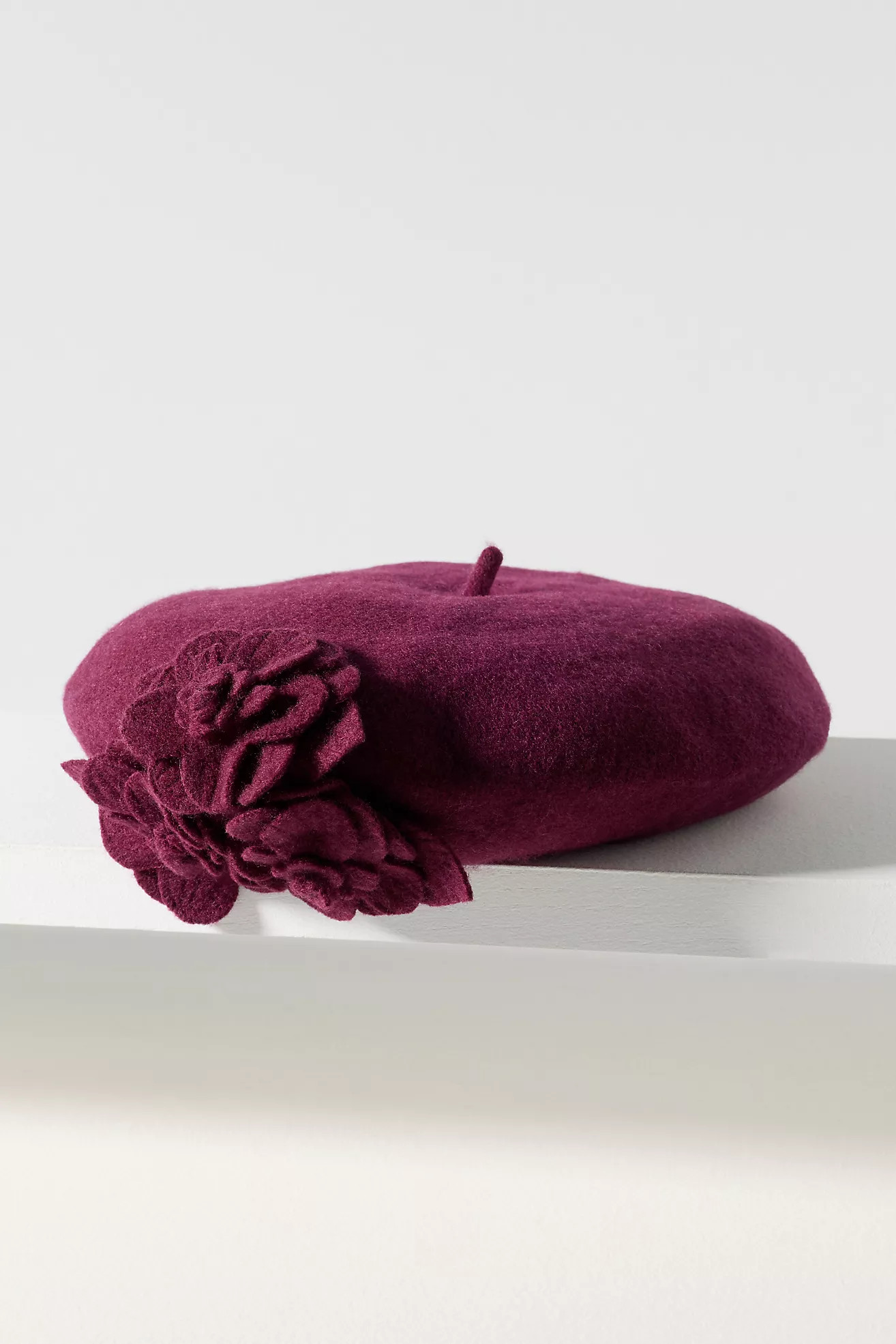 San Diego Hat Co. Wool Flower Beret | Anthropologie (US)