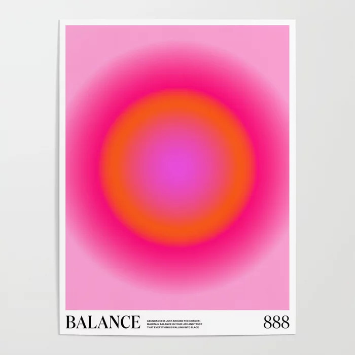 Gradient Angel Numbers: Balance Poster | Society6