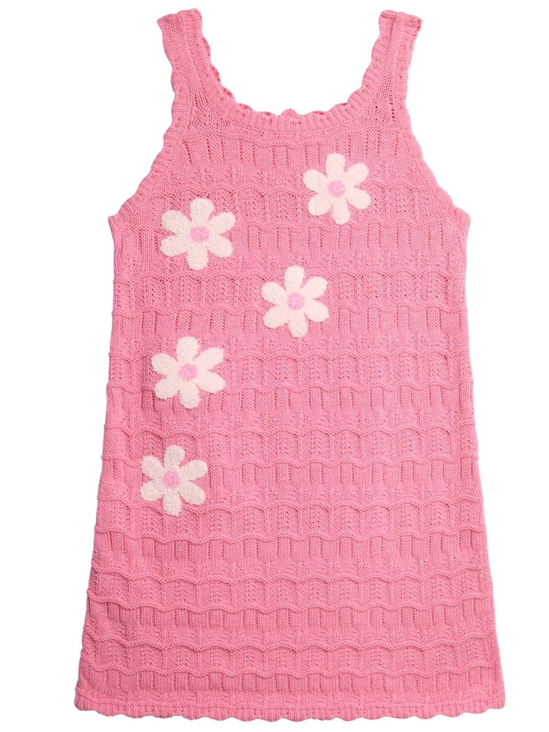 Jessica Simpson Baby and Toddler Girls' Crochet Dress with Floral Applique, Sizes 12M-5T | Walmart (US)