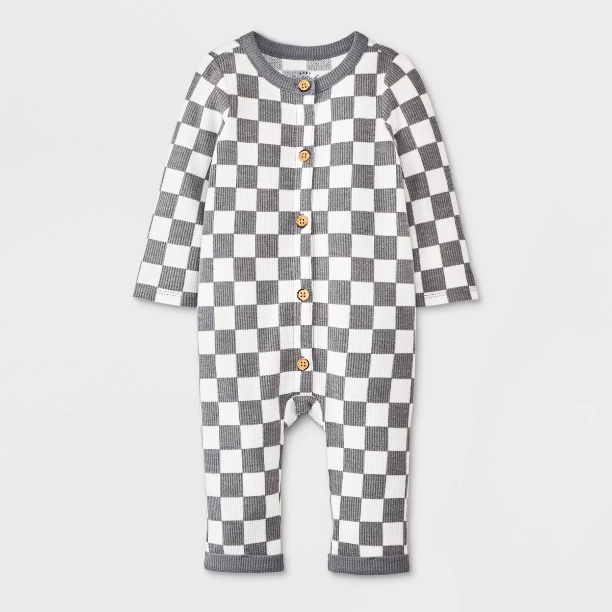 Baby Boys' Checkered Romper - Cat & Jack™ Gray | Target