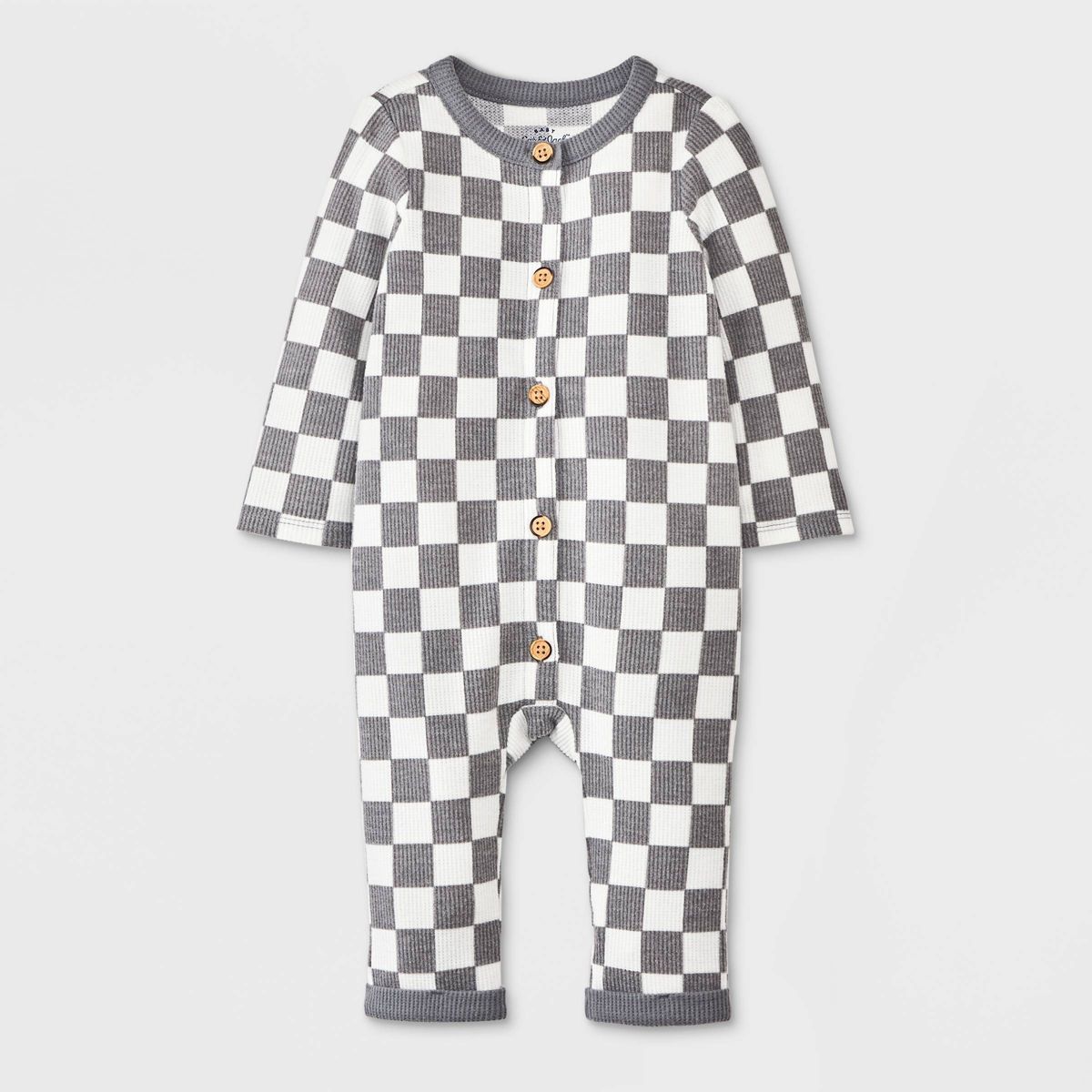 Baby Boys' Checkered Romper - Cat & Jack™ Gray | Target