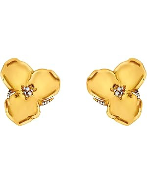 Amazon.com: Oscar de la Renta, Gold Blossom Earrings, One Size, Gold : Amazon Luxury | Amazon (US)