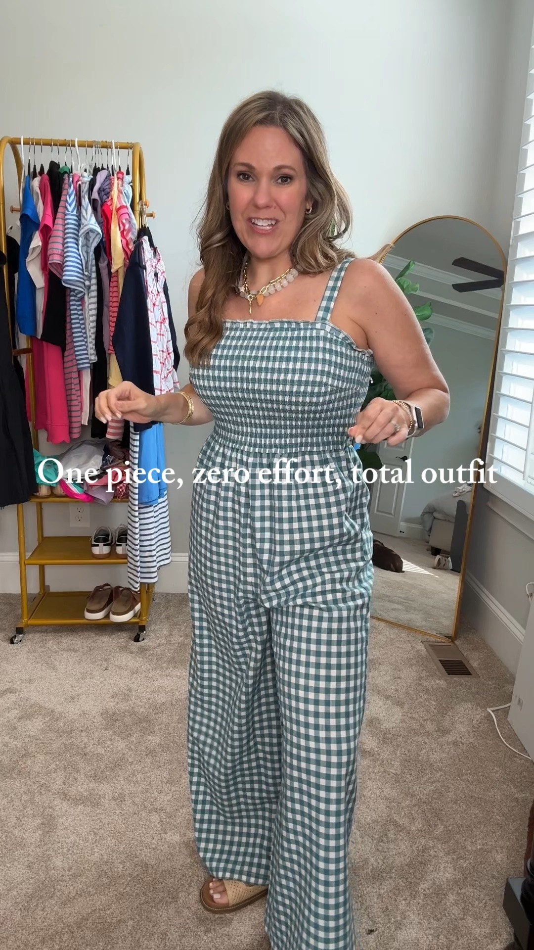 Gingham is BACK and this jumpsuit is so stinkin’ cute 😍 One piece, zero effort, total outfit! 

#GinghamJumpsuit #JumpsuitStyle #SummerFashion #OutfitInspo